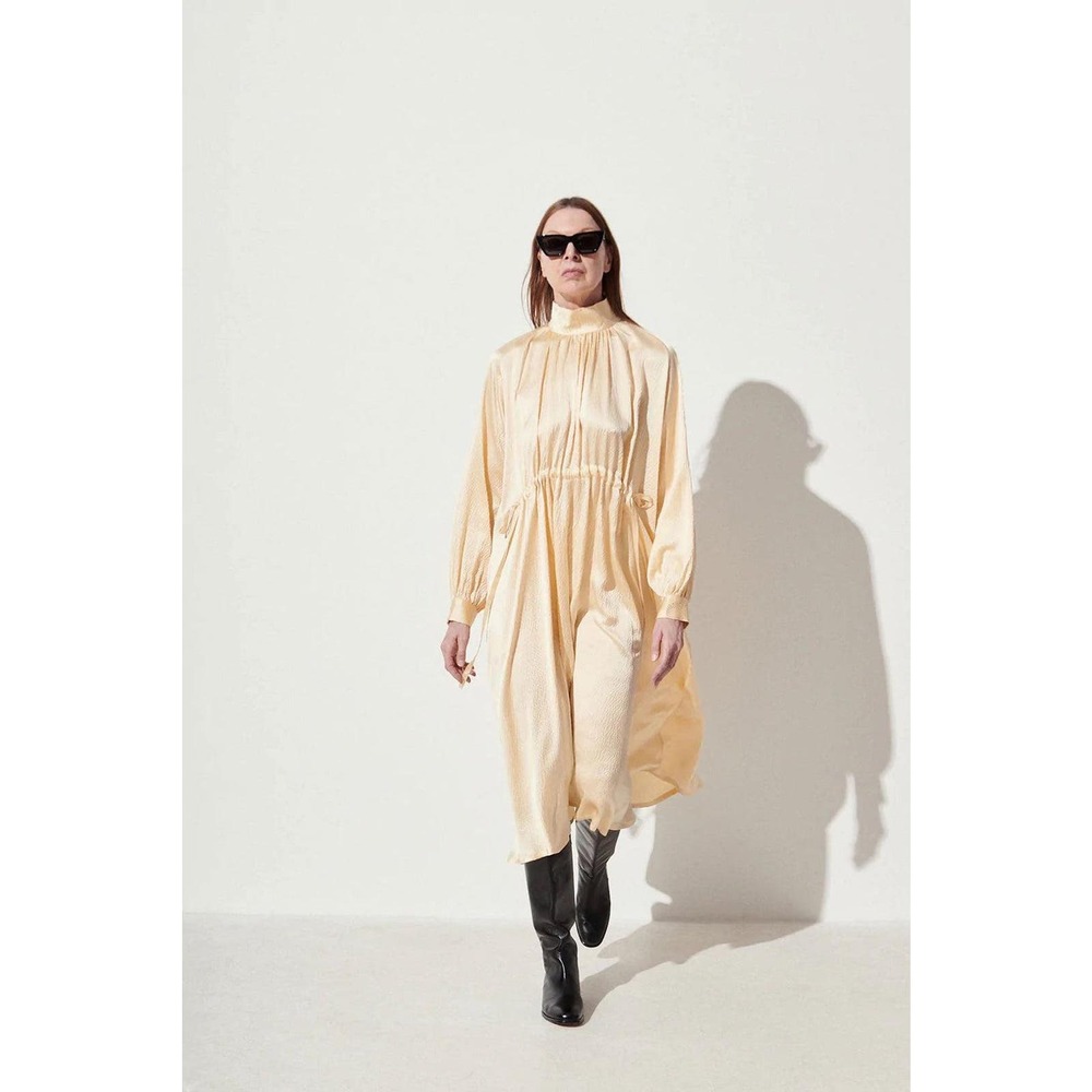Rachel Comey Hammered Silk Hanley Maxi Dress Cream Adjustable Waist Size 0 BN - Picture 5 of 16